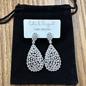 Brand New Never Worn Silver Cubic Zirconia Earrings